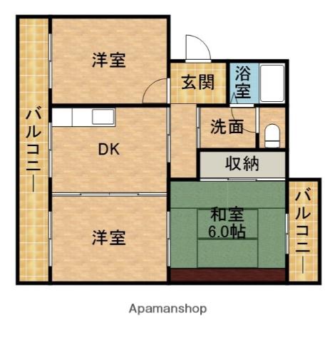 フォレストⅡ(3K/3階)の間取り写真
