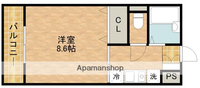 CUSTOM中島(1K/3階)の間取り写真