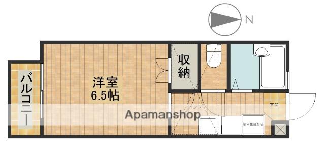 ビバリーハウス萩丘A(ワンルーム/2階)の間取り写真