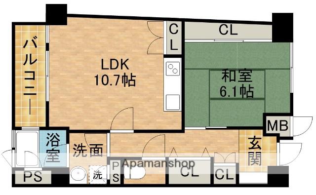 プリオール浜名湖(1LDK/11階)の間取り写真