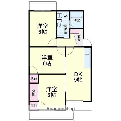 メゾンニューヴィレッジⅡ(3DK/3階)の間取り写真