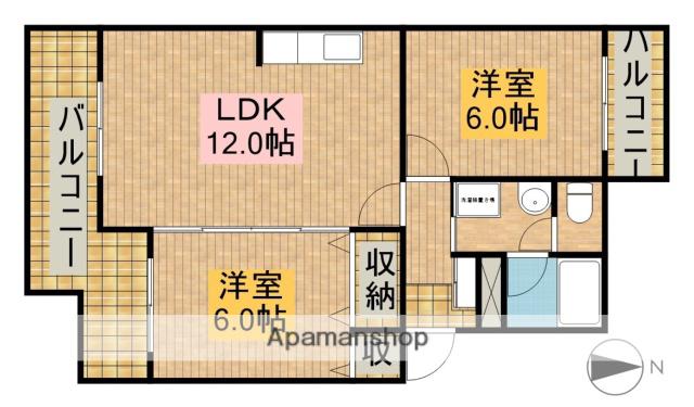 サントピアⅡ(2LDK/2階)の間取り写真