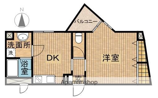 スマイルパークトダビル(1DK/5階)の間取り写真