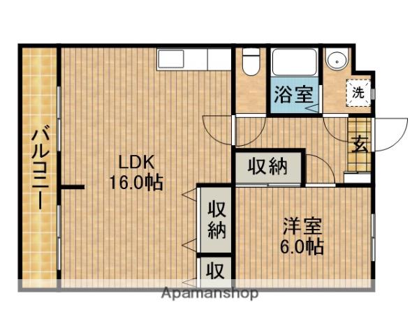 ディオール(1LDK/1階)の間取り写真