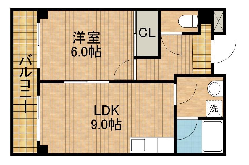 LIMPIA垂木(1LDK/3階)の間取り写真