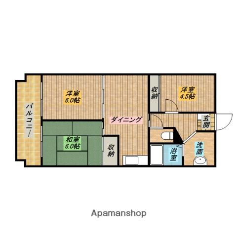 キヨミズキャンパス(3DK/3階)の間取り写真