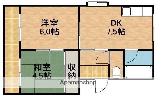 グランドハイツⅠ(2DK/3階)の間取り写真