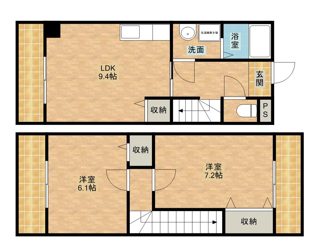 ティアラ植松(2DK/6階)の間取り写真