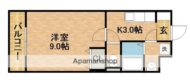 MYUⅢ(1K/1階)の間取り写真