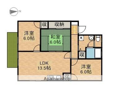 セジュールソシア(3LDK/1階)の間取り写真