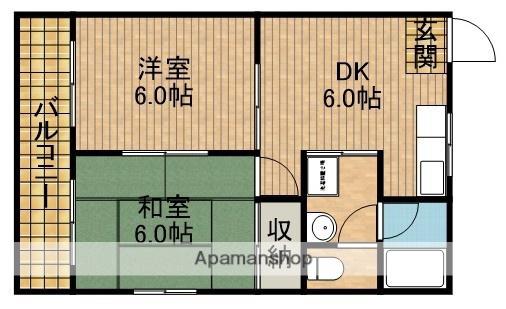 メゾンフジタ(2DK/1階)の間取り写真