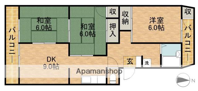 パークマンション(3LDK/3階)の間取り写真