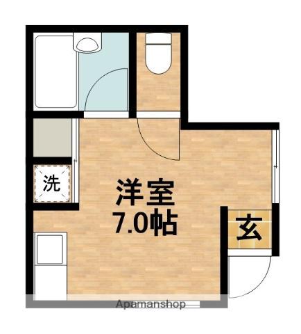 ハピネスすずらん(ワンルーム/1階)の間取り写真