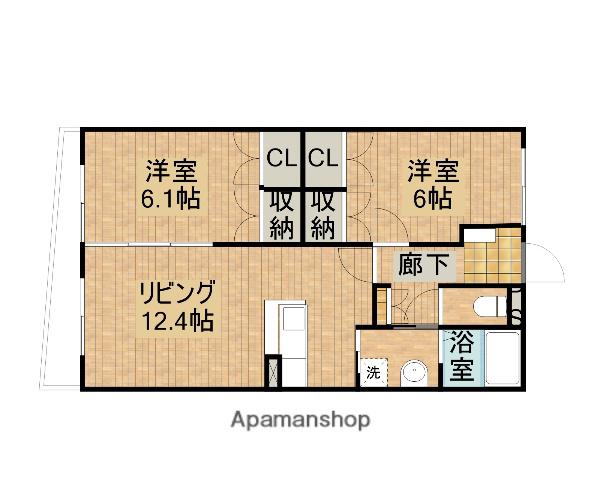 HOMESすばる(2LDK/3階)の間取り写真