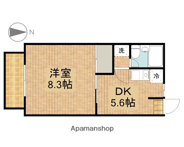 コーポ蘭Ⅰ(1DK/2階)の間取り写真