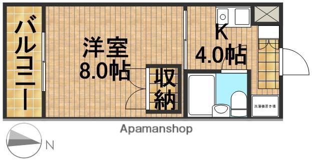 ジュネス陽向(1K/3階)の間取り写真