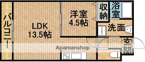 LOBELIA(1LDK/1階)の間取り写真