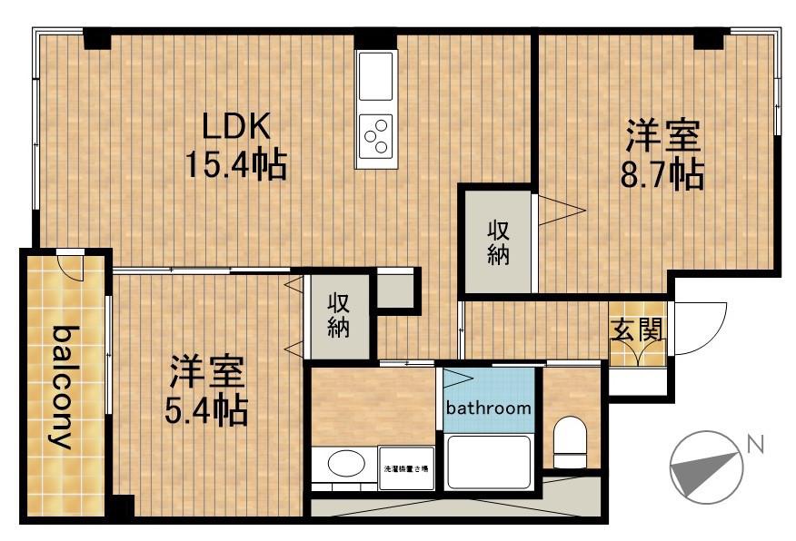 山七ビルヂング(2LDK/2階)の間取り写真