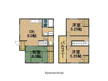 東海道・山陽新幹線 掛川駅 徒歩20分 2階建 築21年(3DK)の間取り写真