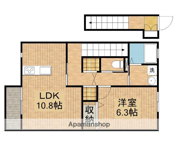 メゾンドリヴァージュ(1LDK/2階)の間取り写真
