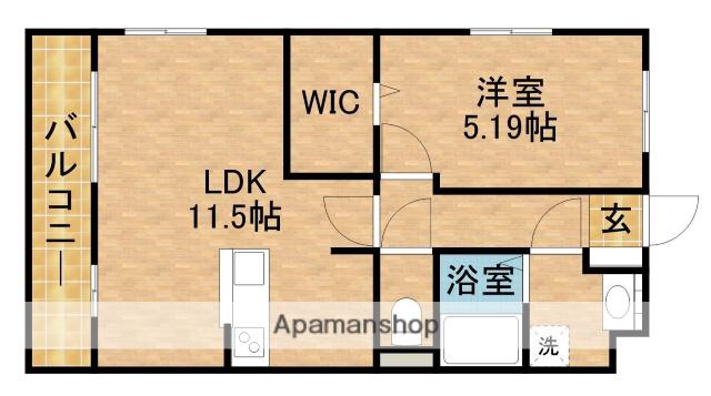 グランソレイユ(1LDK/1階)の間取り写真