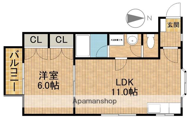オレンジハウス A(1LDK/2階)の間取り写真