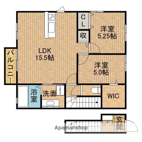 フェリオ(2LDK/2階)の間取り写真