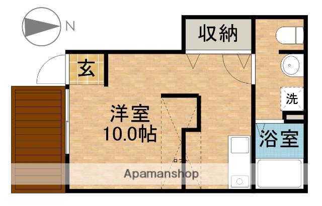 ロブスターハウス(ワンルーム/1階)の間取り写真