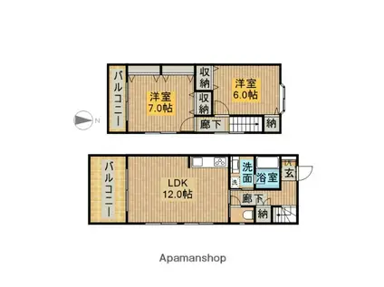 スマイルタウン(2LDK)の間取り写真