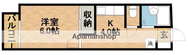 ニューシティ今之浦(1K/2階)の間取り写真