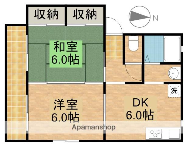 やすら樹(2DK/1階)の間取り写真