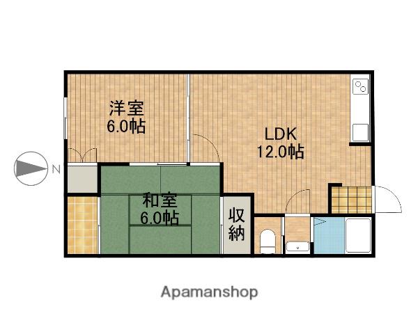 サウスコーポ豊田(2LDK/1階)の間取り写真