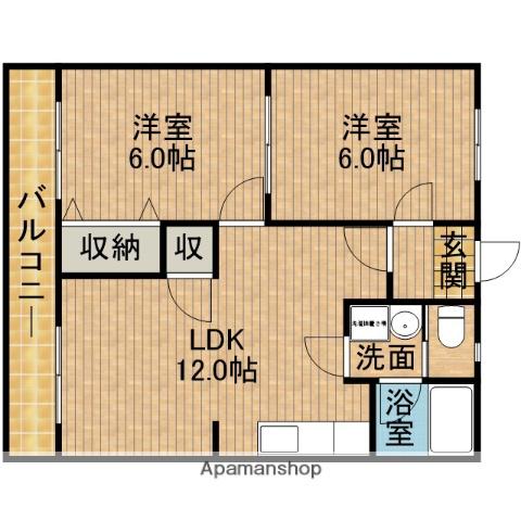 オスオハイツ(2LDK/2階)の間取り写真
