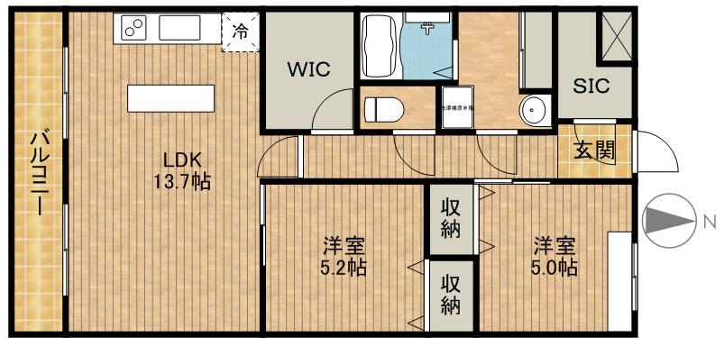 COZY THREE STYLE(2LDK/3階)の間取り写真