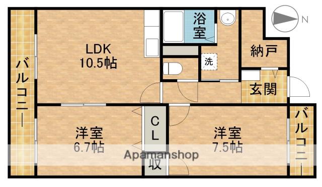 パルプラザ栄(2LDK/4階)の間取り写真