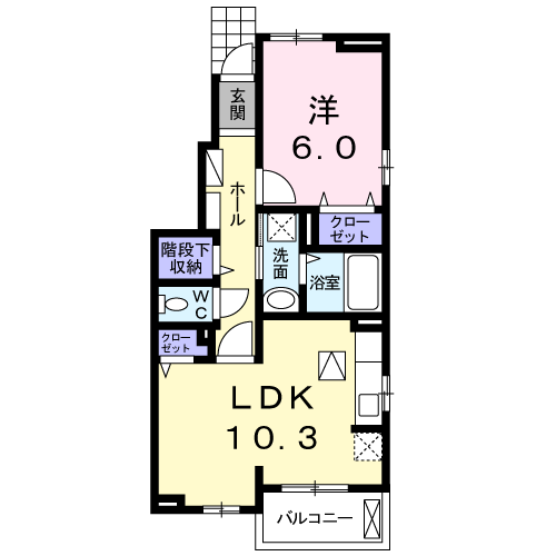 ESTANOFⅠ(1LDK/1階)の間取り写真