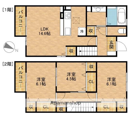 ヴィラ・グレイス(3LDK)の間取り写真