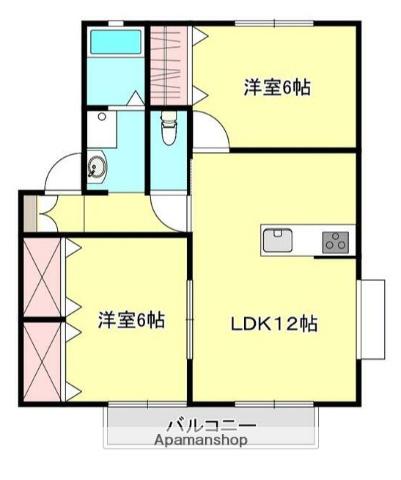 ヴィラ・サザンクロス H棟(2LDK/2階)の間取り写真