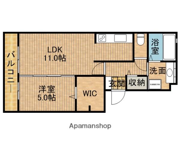 INSIEME(1LDK/1階)の間取り写真