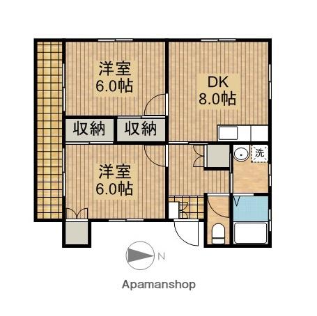 リバーサイド松下(2DK/1階)の間取り写真