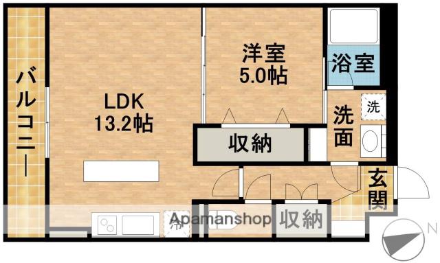 東海道本線 浜松駅 バス乗車時間：22分 領家西バス停で下車 徒歩5分 5階建 築8年(1LDK/1階)の間取り写真