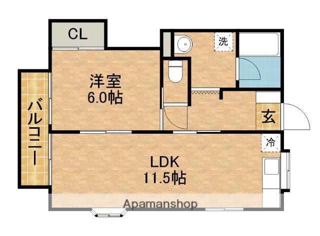メゾンK Ⅱ(1LDK/1階)の間取り写真