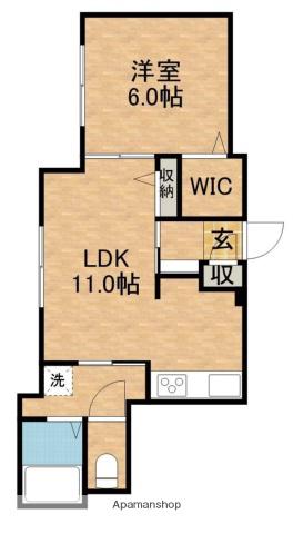 VILLANY NORD(1LDK/1階)の間取り写真