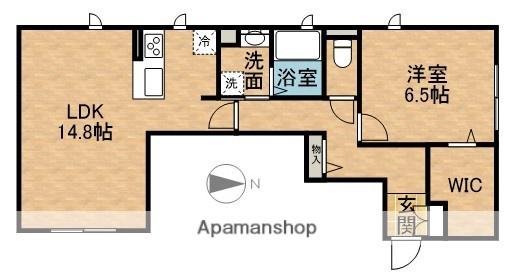 BEIGE(1LDK/1階)の間取り写真