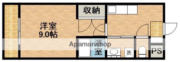 スカイブライト(1K/3階)の間取り写真