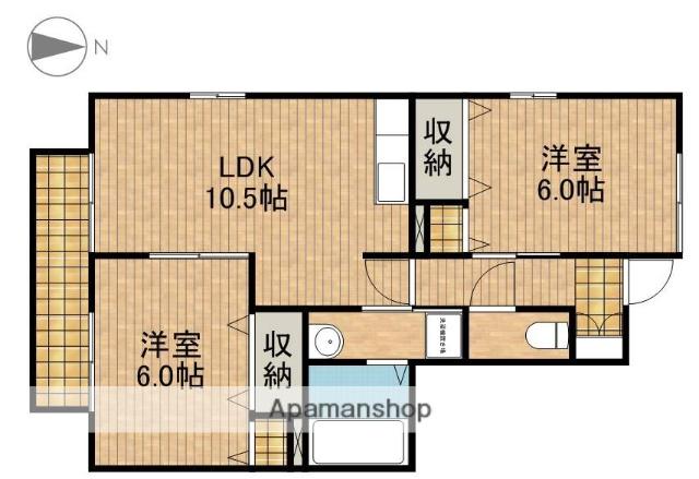 グランドソレーユ C(2LDK/1階)の間取り写真