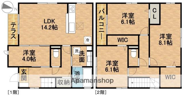 東海道本線 浜松駅 バス乗車時間：19分 大正坂下バス停で下車 徒歩2分 2階建 築12年(4LDK)の間取り写真
