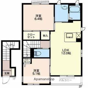 コーポソレイユⅣ(2LDK/2階)の間取り写真