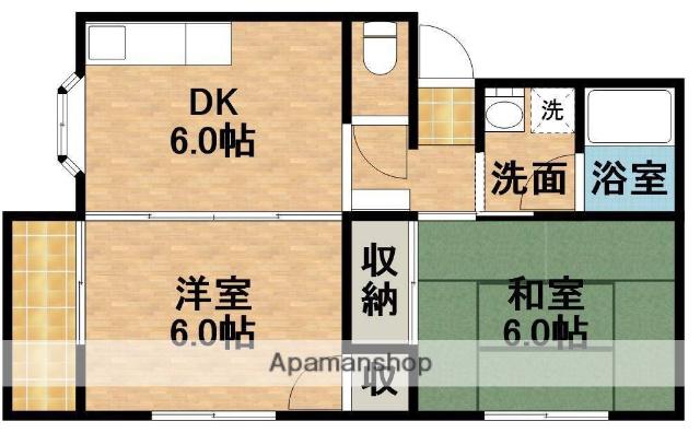 サンシティーA&K K(2DK/2階)の間取り写真