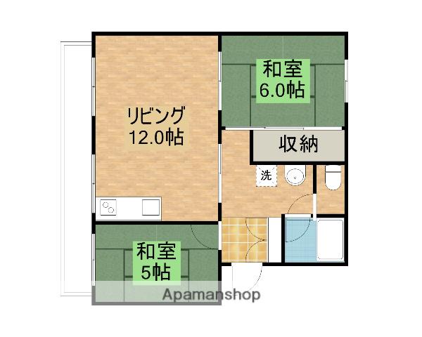 レクセル葛川B(2LDK/1階)の間取り写真